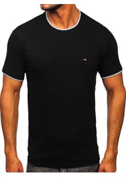 Czarny t-shirt męski bez nadruku Denley 14316 ze sklepu Denley w kategorii T-shirty męskie - zdjęcie 132141311
