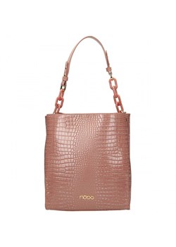 Różowa dwukomorowa torebka na ramię Nobo z motywem skóry krokodyla ze sklepu NOBOBAGS.COM w kategorii Torby Shopper bag - zdjęcie 132157772