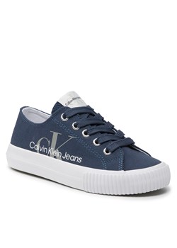 Tenisówki CALVIN KLEIN JEANS - Low Cut Lace-Up Sneaker V3X9-80125-0890 M Blue 800 ze sklepu eobuwie.pl w kategorii Trampki dziecięce - zdjęcie 132159420