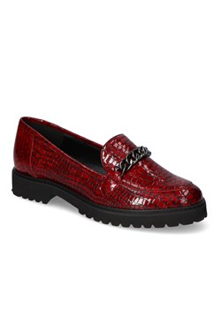 Mokasyny Laura Messi 2330/923 Czerwone Lakier ze sklepu Arturo-obuwie w kategorii Mokasyny damskie - zdjęcie 132207981