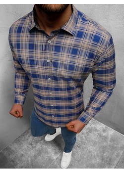 Koszula męska w kratę kolorowa OZONEE O/1622 ze sklepu ozonee.pl w kategorii Koszule męskie - zdjęcie 132417834