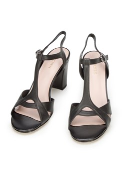 Damskie sandały ze skóry na słupku czarne ze sklepu WITTCHEN w kategorii Sandały damskie - zdjęcie 132438812