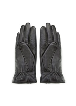 Ocieplane rękawiczki damskie ze skóry naturalnej czarne ze sklepu WITTCHEN w kategorii Rękawiczki damskie - zdjęcie 132449411