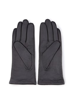 Rękawiczki damskie ze skóry licowej czarne ze sklepu WITTCHEN w kategorii Rękawiczki damskie - zdjęcie 132449461