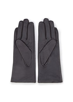 Damskie rękawiczki skórzane z ozdobnymi przeszyciami czarne ze sklepu WITTCHEN w kategorii Rękawiczki damskie - zdjęcie 132449463
