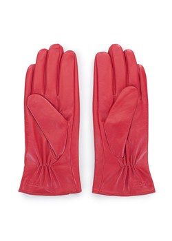 Damskie rękawiczki skórzane z guzikami czerwone ze sklepu WITTCHEN w kategorii Rękawiczki damskie - zdjęcie 132449682
