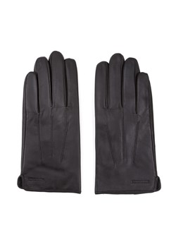 Ocieplane czarne rękawiczki męskie ze skóry naturalnej czarne ze sklepu WITTCHEN w kategorii Rękawiczki męskie - zdjęcie 132449794