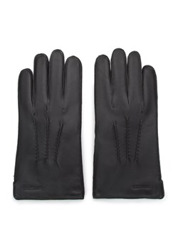 Męskie rękawiczki skórzane z marszczeniami czarne ze sklepu WITTCHEN w kategorii Rękawiczki męskie - zdjęcie 132498280