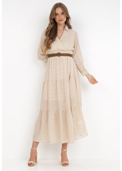 Kremowa Sukienka Ianessa ze sklepu Born2be Odzież w kategorii Sukienki - zdjęcie 132559164