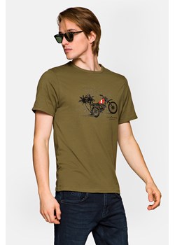 Koszulka Khaki Bawełniana Albie ze sklepu Lancerto S.A. w kategorii T-shirty męskie - zdjęcie 132677660