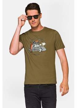 Koszulka Khaki Bawełniana Arlo ze sklepu Lancerto S.A. w kategorii T-shirty męskie - zdjęcie 132677661