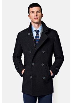 Płaszcz Bosmanka Dwurzędowy Czarny Embrace ze sklepu Lancerto S.A. w kategorii Płaszcze męskie - zdjęcie 132678262