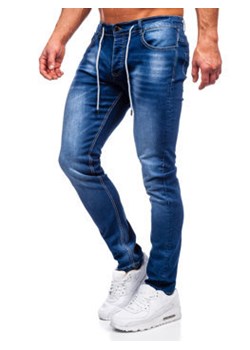 Granatowe spodnie jeansowe męskie regular fit Denley MP021B ze sklepu Denley w kategorii Jeansy męskie - zdjęcie 132691231