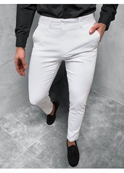 Spodnie męskie chino materiałowe białe OZONEE DJ/5526 ze sklepu ozonee.pl w kategorii Spodnie męskie - zdjęcie 132694553