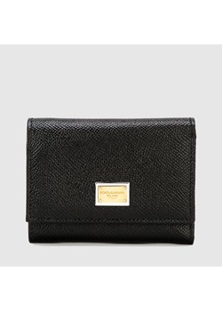 DOLCE & GABBANA - Czarny skórzany portfel damski ze sklepu outfit.pl w kategorii Portfele damskie - zdjęcie 132750044