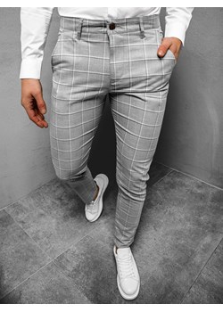 Spodnie męskie chino materiałowe szare OZONEE DJ/5522 ze sklepu ozonee.pl w kategorii Spodnie męskie - zdjęcie 132756550