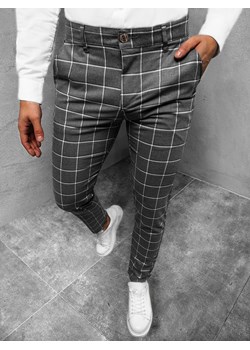 Spodnie męskie chino materiałowe ciemno-grafitowe OZONEE DJ/5522 ze sklepu ozonee.pl w kategorii Spodnie męskie - zdjęcie 132756564