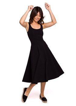 B218 Sukienka rozkloszowana na cienkich ramiączkach - czarna ze sklepu Świat Bielizny w kategorii Sukienki - zdjęcie 132789513