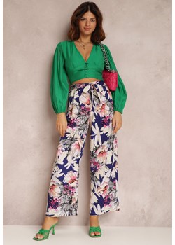 Granatowe Spodnie Hellonia ze sklepu Renee odzież w kategorii Spodnie damskie - zdjęcie 132816130