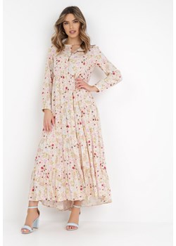 Jasnobeżowa Sukienka Phoebamia ze sklepu Born2be Odzież w kategorii Sukienki - zdjęcie 132821463