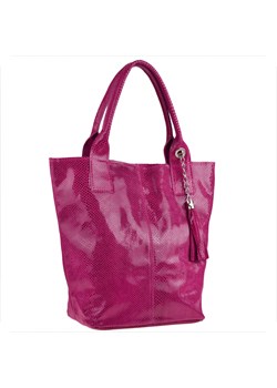 Torebka shopper skórzana plaster miodu xl w kolorze fuksji ze sklepu melon.pl w kategorii Torby Shopper bag - zdjęcie 133010674