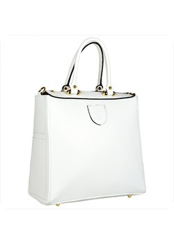 Elegancka torebka skórzana kuferek biała borse in pelle ze sklepu melon.pl w kategorii Torby Shopper bag - zdjęcie 133014164