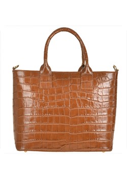 Borse in pelle torebka kuferek brązowa camel wzór skóry aligatora ze sklepu melon.pl w kategorii Torby Shopper bag - zdjęcie 133014572