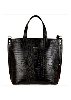 Vezze torba skórzana shopper bag czarna wzór wężowej skóry ze sklepu melon.pl w kategorii Torby Shopper bag - zdjęcie 133015542