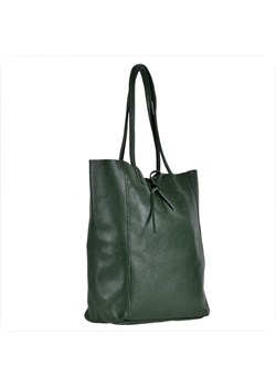 Lekka i pojemna skórzana torebka zielona xl z rzemykami ze sklepu melon.pl w kategorii Torby Shopper bag - zdjęcie 133016711