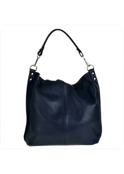 Torebka skórzana damska modny wzór granatowa ze sklepu melon.pl w kategorii Torby Shopper bag - zdjęcie 133016850