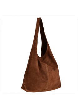 Torebka skórzana zamszowa koniak brąz worek ze sklepu melon.pl w kategorii Torby Shopper bag - zdjęcie 133017420