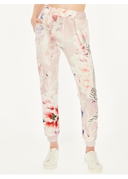 Dzianinowe spodnie z motywem kwiatów i smoka L'AF Dragon ze sklepu Eye For Fashion w kategorii Spodnie damskie - zdjęcie 133031324