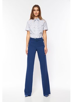 Kobaltowe spodnie z lekko rozszerzaną nogawką - SD66 ze sklepu Świat Bielizny w kategorii Spodnie damskie - zdjęcie 133206872