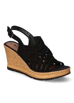 Sandały Tamaris 1-28333-28/001 Czarne Zamsz ze sklepu Arturo-obuwie w kategorii Sandały damskie - zdjęcie 133208932