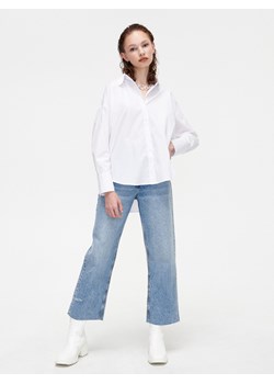 Cropp - Jeansy straight z ozdobnymi przetarciami - niebieski ze sklepu Cropp w kategorii Jeansy damskie - zdjęcie 133229763