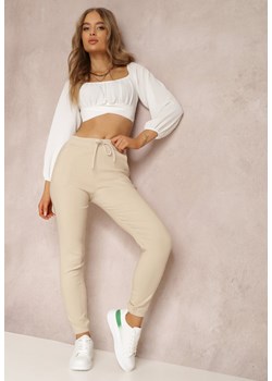 Beżowe Spodnie Actessa ze sklepu Renee odzież w kategorii Spodnie damskie - zdjęcie 133302923