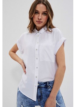 Koszula z wiskozy z krótkim rękawem ze sklepu Moodo.pl w kategorii Koszule damskie - zdjęcie 133413043