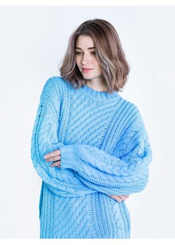 Sweter damski o warkoczowym splocie błękitny Luisa 401 ze sklepu Big Star w kategorii Swetry damskie - zdjęcie 133510741