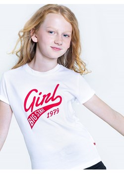 Koszulka dziewczęca z kontrastowym nadrukiem Hermindi 101 ze sklepu Big Star w kategorii Bluzki dziewczęce - zdjęcie 133510962