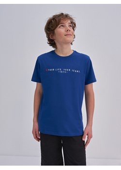 Koszulka chłopięca z bawełny ekologicznej niebieska Neville 402 ze sklepu Big Star w kategorii T-shirty chłopięce - zdjęcie 133517051