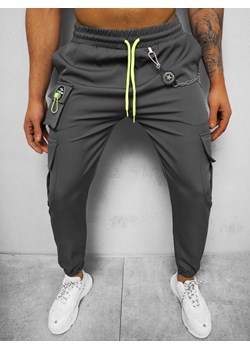 Spodnie męskie chino jogger grafitowe OZONEE O/CP149 ze sklepu ozonee.pl w kategorii Spodnie męskie - zdjęcie 133522844