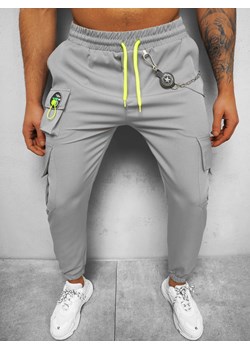 Spodnie męskie chino jogger szare OZONEE O/CP149 ze sklepu ozonee.pl w kategorii Spodnie męskie - zdjęcie 133522851