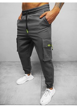Spodnie męskie chino jogger grafitowe OZONEE O/CP150 ze sklepu ozonee.pl w kategorii Spodnie męskie - zdjęcie 133573341