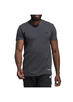 T-shirt męski Adidas szary na wiosnę z bawełny 