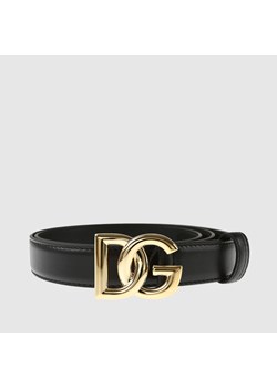 Dolce & Gabbana - Czarny pasek damski ze złotą klamrą ze sklepu outfit.pl w kategorii Paski damskie - zdjęcie 133676234