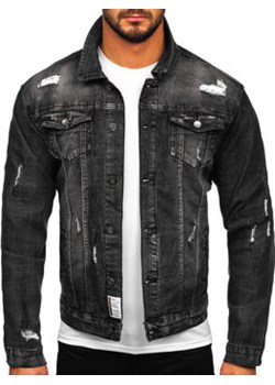 Czarna kurtka jeansowa męska Denley MJ507N ze sklepu Denley w kategorii Kurtki męskie - zdjęcie 133965772