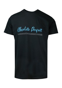T-shirt Męski, Czarny, Krótki Rękaw, Koszulka, z Nadrukiem, w Napisy -Just Yuppi TSJTYUP10802kol2czarny ze sklepu JegoSzafa.pl w kategorii T-shirty męskie - zdjęcie 134027134