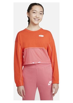 Bluza dla dużych dzieci (dziewcząt) Nike Sportswear Icon Clash - Pomarańczowy ze sklepu Nike poland w kategorii Bluzki dziewczęce - zdjęcie 134085903