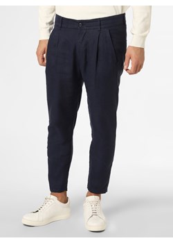 Drykorn - Męskie spodnie lniane – Chasy, niebieski ze sklepu vangraaf w kategorii Spodnie męskie - zdjęcie 134198042