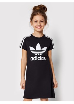 Czarna sukienka dziewczęca Adidas na lato 